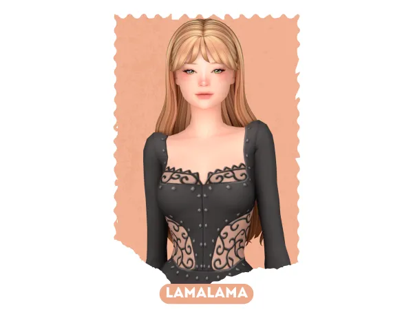 Maxis Match Hair Allannah by LamaLamaLove - The Sims 4 Custom Content