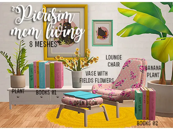 [ ] 4t2 pierisim mid centry modern living by linacheries - The Sims 2 Custom Content
