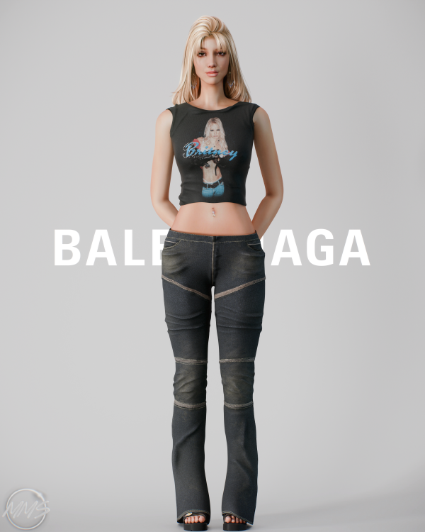 Alpha BALENCIAGA X BRITNEY SPEARS SET by simsfinds - The Sims 4 Custom Content