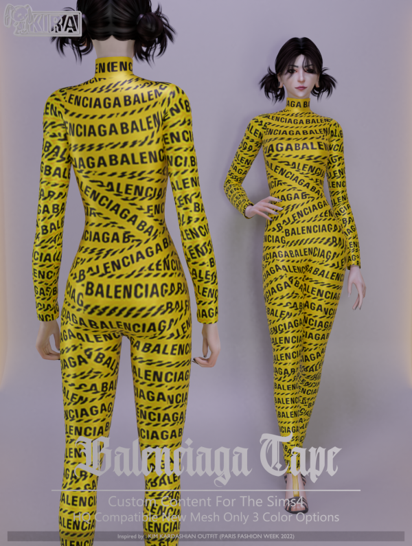 Alpha Balenciaga Tape by kira_s4 - The Sims 4 Custom Content