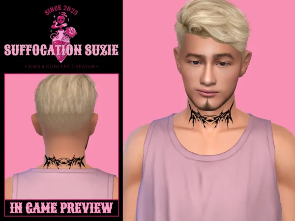 Mix SuffocationSuzie Graphic Neck Tattoo HQ - The Sims 4 Custom Content
