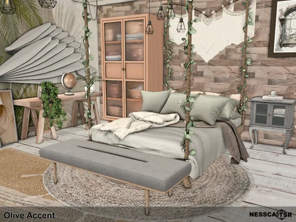 Mix Olive Accent by nesscasims - The Sims 4 Custom Content