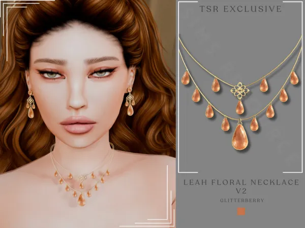 Alpha Leah Floral Necklace v2 - The Sims 4 Custom Content