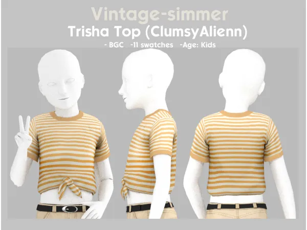 Maxis Match Maxis Match Shorts Top for Kids simmer by vintage - The Sims 4 Custom Content