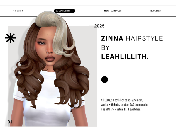 Maxis Match Zinna Hairstyle (Maxis Match) by simsfinds - The Sims 4 Custom Content