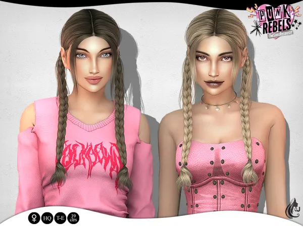 Maxis Match Punk Rebels Indie hairstyle - The Sims 4 Custom Content