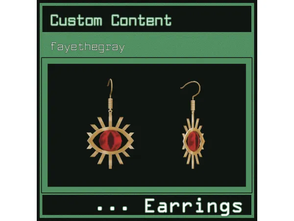 Maxis Match v2 celestial eye earrings by FayetheGray - The Sims 4 Custom Content