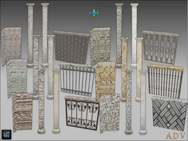 Mix Fences railings and columns - The Sims 4 Custom Content