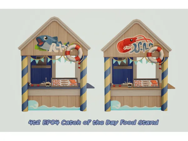 4t2 EP04 Catch of the Day Food Stand as functional food stand by vixsims - The Sims 2 Custom Content