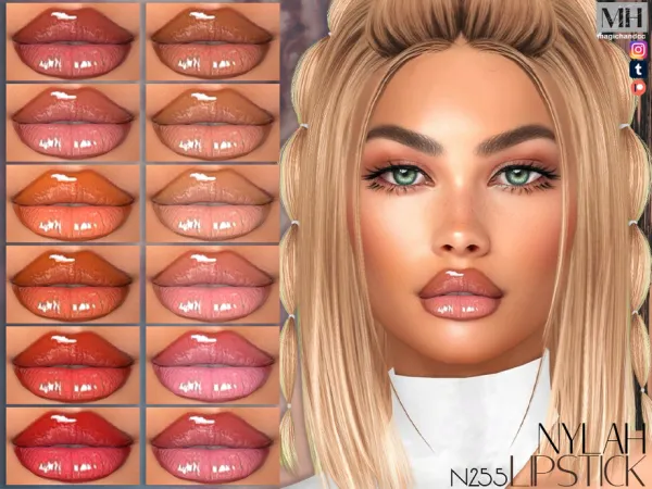 Alpha Nylah Lipstick N255 by magichandcc - The Sims 4 Custom Content