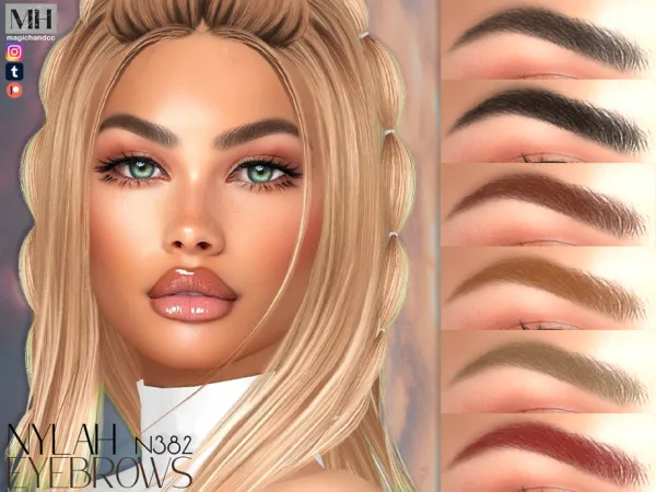 Alpha Nylah Eyebrows N382 by magichandcc - The Sims 4 Custom Content