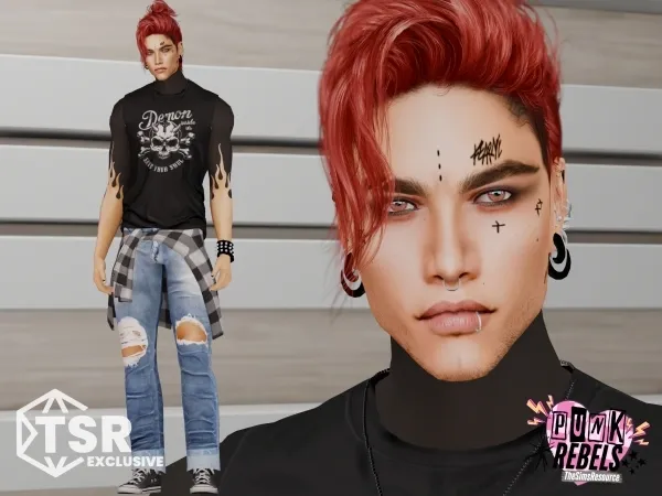 Alpha PUNK REBELS Draven Cross - The Sims 4 Custom Content