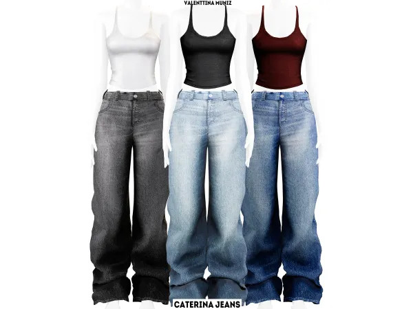 Alpha Caterina Jeans Valenttina Muniz Custom Content - The Sims 4 Custom Content