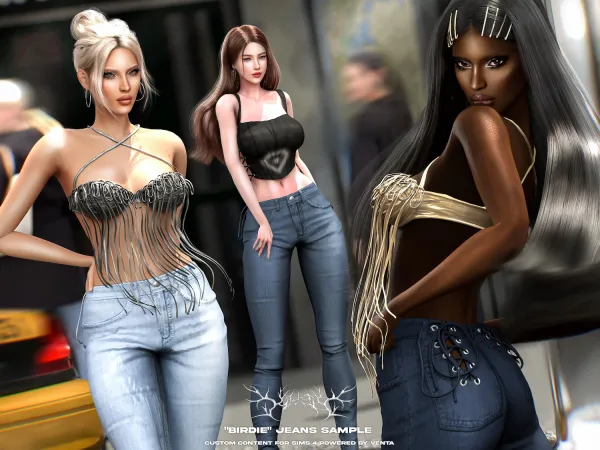 Alpha Klubb Birdie Jeans Sample - The Sims 4 Custom Content
