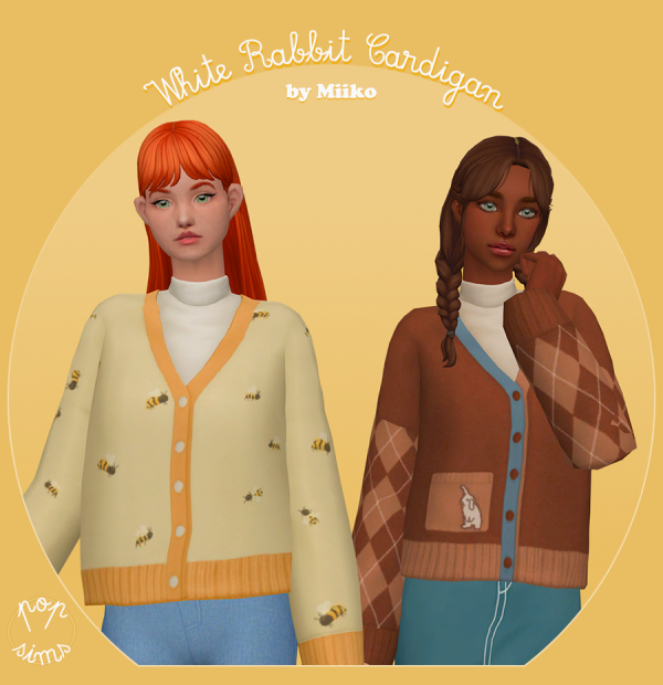 4t2 miikocc White Rabbit Cardigan sims by simsfinds - The Sims 2 Custom Content