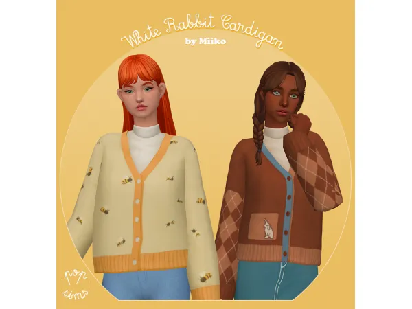 4t2 miikocc White Rabbit Cardigan sims by pop - The Sims 2 Custom Content