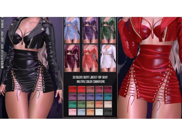JacketBraSkirt by boutiqueamelie - The Sims 2 Custom Content