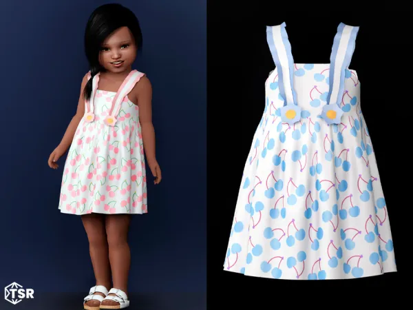 Maxis Match Lilly Cute floral dress with ruffles by Garfiel - The Sims 4 Custom Content
