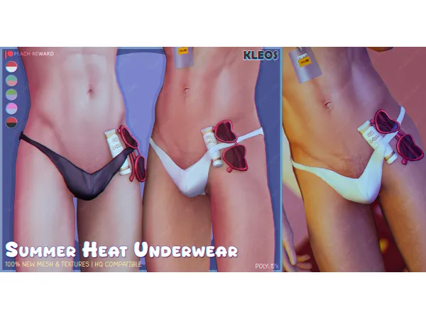Alpha PEACH Summer Heat Underwear by kleossims - The Sims 4 Custom Content