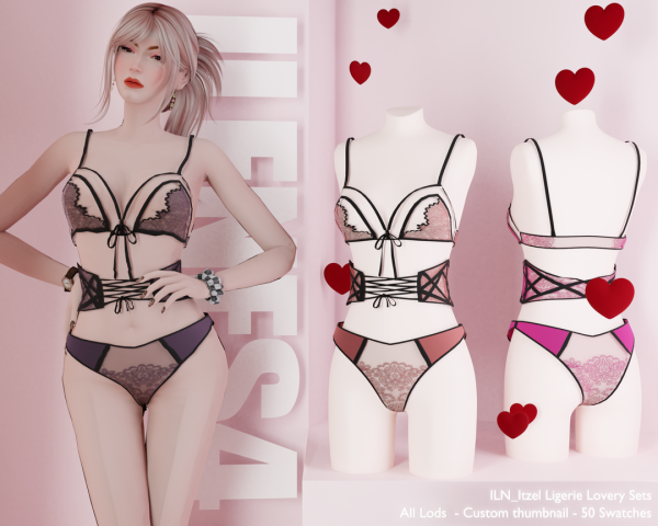 Mix ILN Itzel Lingerie by ilenes4 - The Sims 4 Custom Content