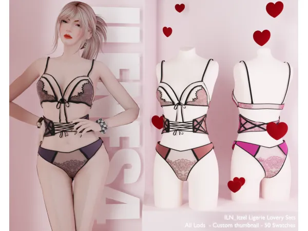 Mix ILN Itzel Lingerie - The Sims 4 Custom Content