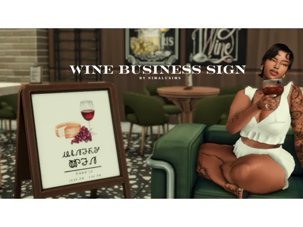 Maxis Match Winery Business Sign by nimalusims - The Sims 4 Custom Content