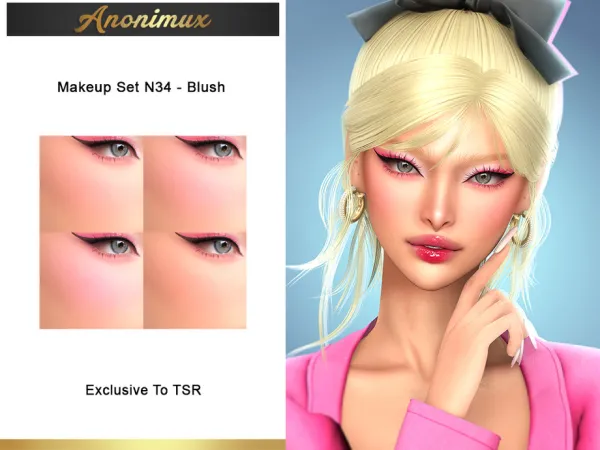 Mix Makeup Set N34 Blush by Anonimux_Simmer - The Sims 4 Custom Content
