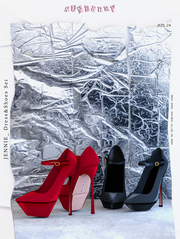 Alpha [SUNBERRY] 2524 JENNIE Shoes by simsfinds - The Sims 4 Custom Content