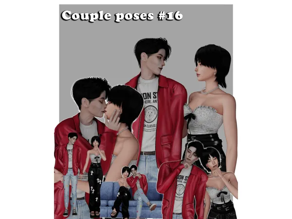 Mix Couple poses 16 by Meow_creator - The Sims 4 Custom Content