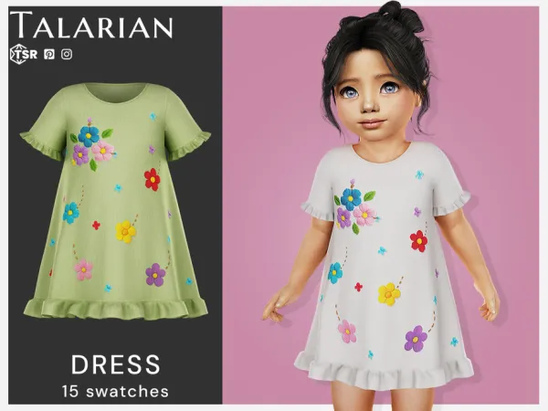 Maxis Match Juniper Dress (toddler) by talarian - The Sims 4 Custom Content