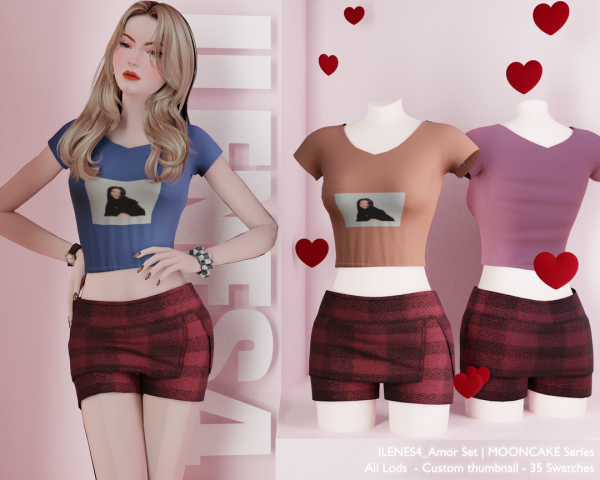 Mix ILN Amor Set by ilenes4 - The Sims 4 Custom Content