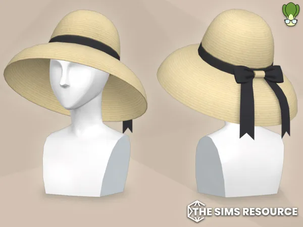 Maxis Match Black Bow Summer Hat Set by kapakijo - The Sims 4 Custom Content