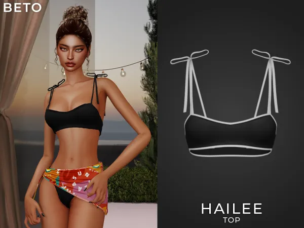 Alpha Hailee Top - The Sims 4 Custom Content