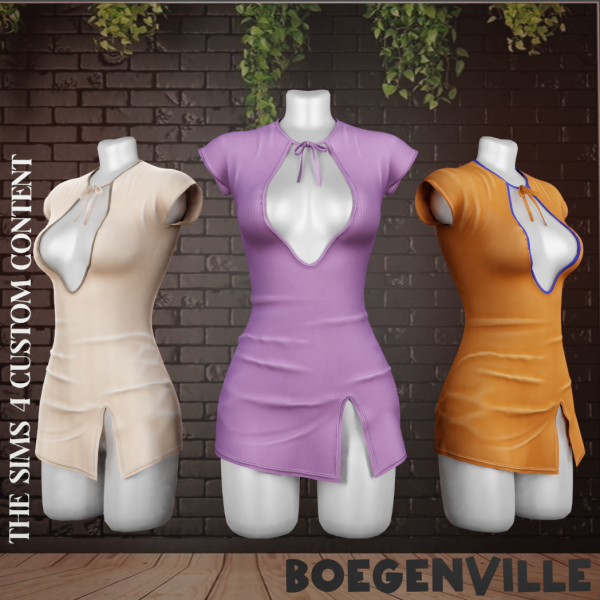 Alpha Boe_Nirwana Short Dress by boegenville - The Sims 4 Custom Content