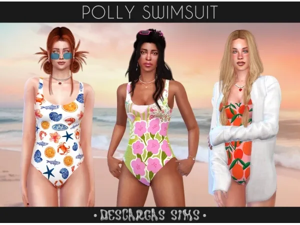 Mix Polly Swimsuit - The Sims 4 Custom Content
