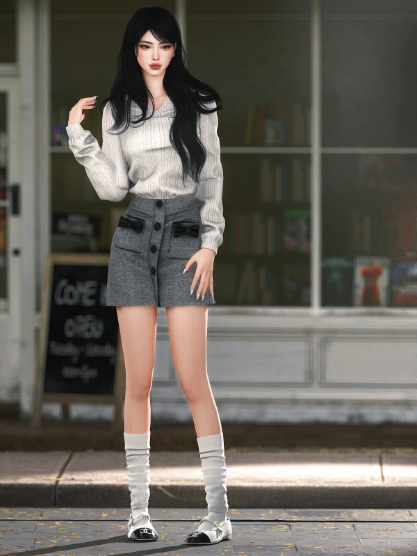 Alpha CHANEL Low Heel Mary Jeans by simsfinds - The Sims 4 Custom Content