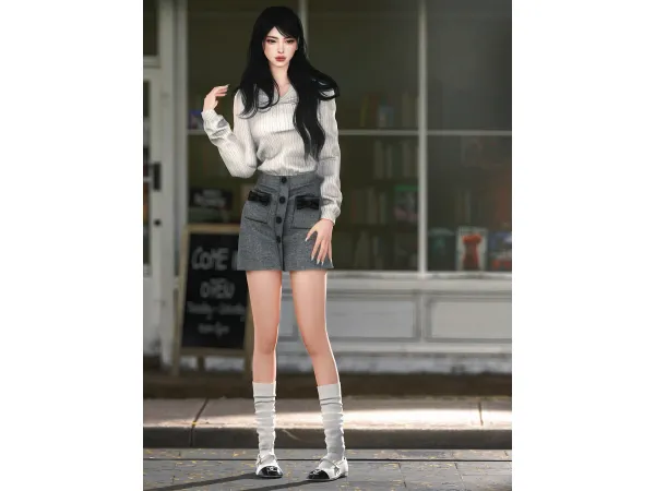 Alpha CHANEL Low Heel Mary Jeans by Chih - The Sims 4 Custom Content