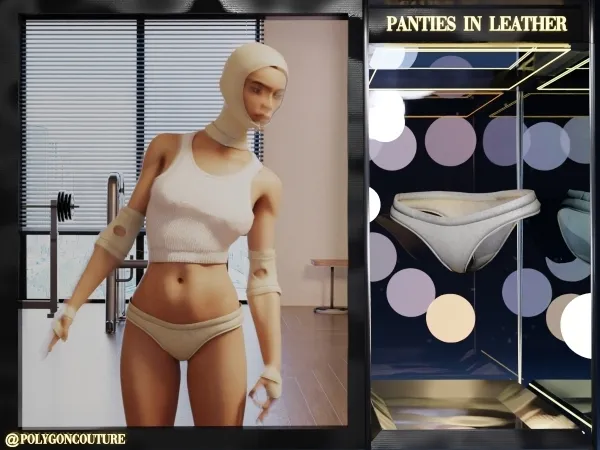 Alpha Panties in Leather - The Sims 4 Custom Content