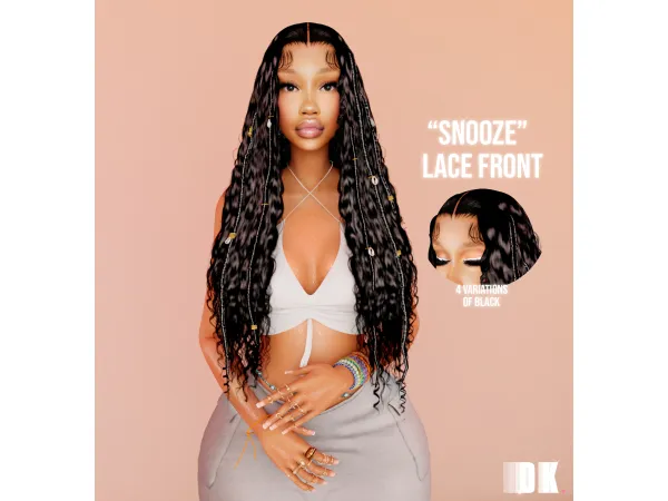 Alpha Snooze Lace Front by darkpink - The Sims 4 Custom Content