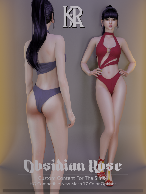 Alpha Obsidian Rose by kira_s4 - The Sims 4 Custom Content