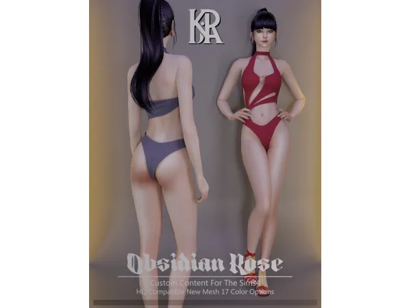 Alpha Obsidian Rose by KIRA - The Sims 4 Custom Content