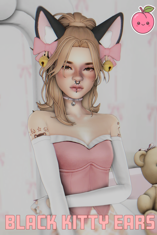 Maxis Match Black Kitty Ears by simsfinds - The Sims 4 Custom Content