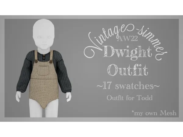 Alpha Dwight Outfit simmer by Vintage - The Sims 4 Custom Content