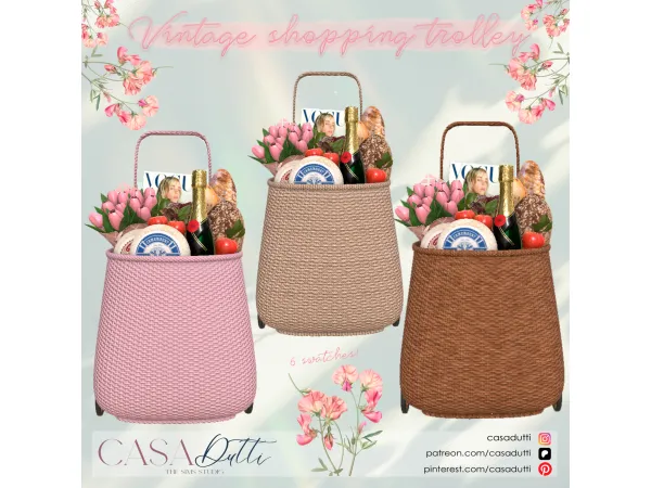 Sims 4 Vintage shopping trolley by Casa Dutti