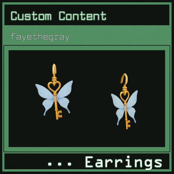 Alpha fairy key earrings by simsfinds - The Sims 4 Custom Content
