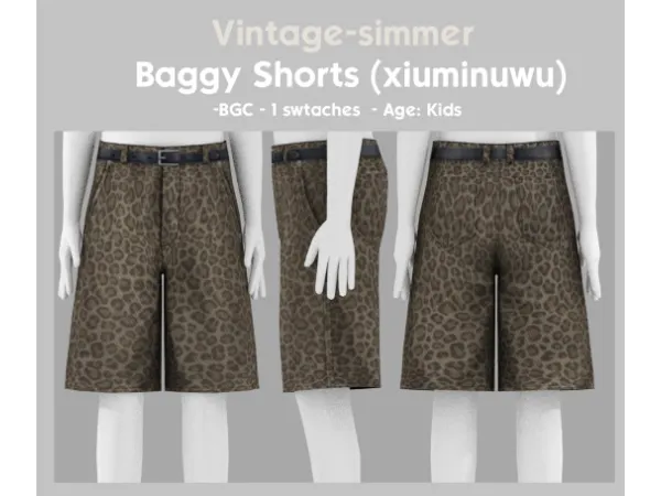 Maxis Match Maxis Match Baggy Shorts for Kids by Vintage Simmer - The Sims 4 Custom Content