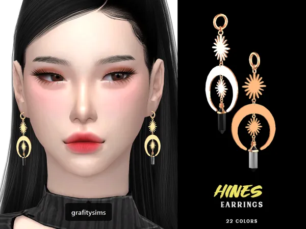 Alpha Hines Earrings - The Sims 4 Custom Content