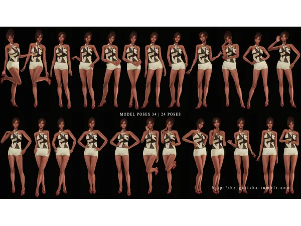 Mix MODEL POSES 34 POSE PACK CAS by helgatisha - The Sims 4 Custom Content