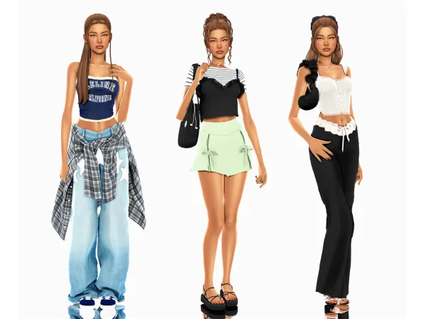 Alpha Summer looks for teens simblr by wannabe - The Sims 4 Custom Content