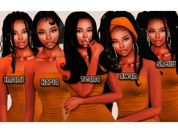 BadddieSims Hairs (Awan Imani Shelly Teana Karla) by lalasimmer - The Sims 3 Custom Content